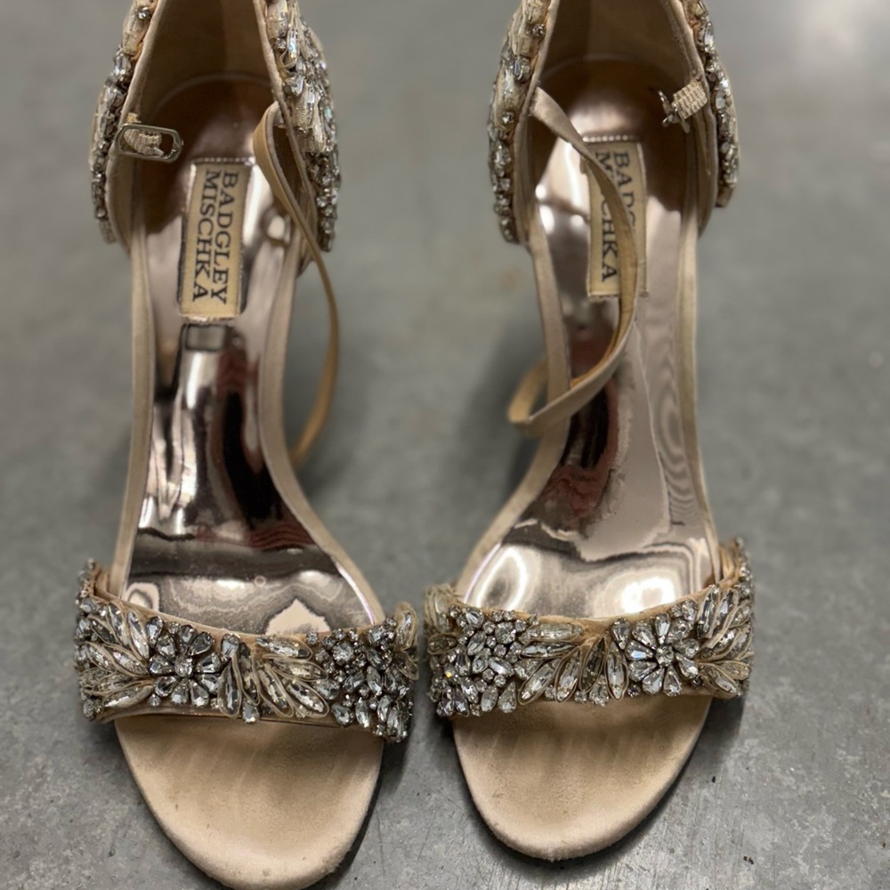Badgley Mischka Women's Gold Embellished Heels